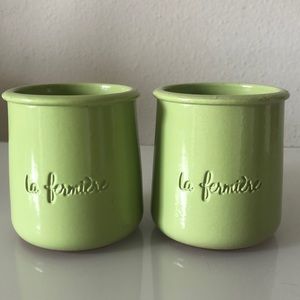 Set of 2 green La Fermiere cups